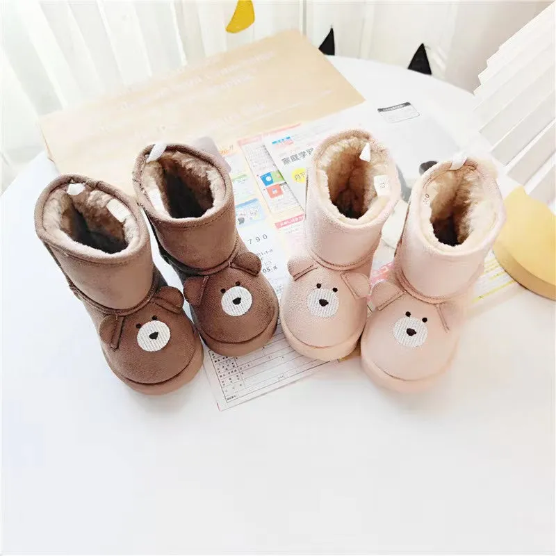Pompom Tail Bear Plush Baby Snow Boots