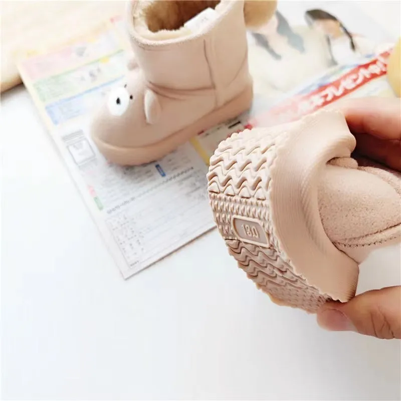Pompom Tail Bear Plush Baby Snow Boots