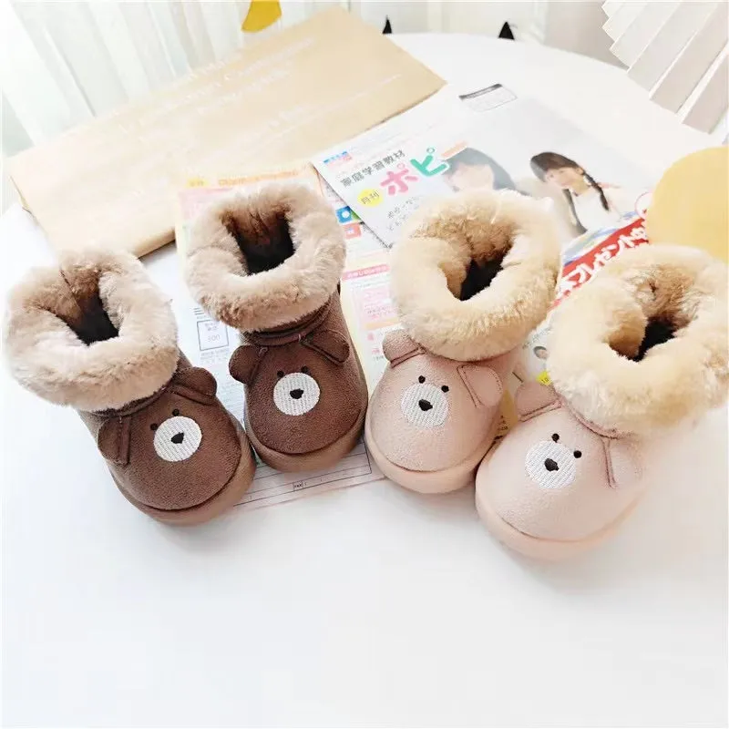 Pompom Tail Bear Plush Baby Snow Boots