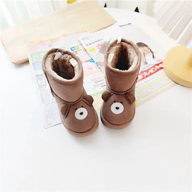 Pompom Tail Bear Plush Baby Snow Boots