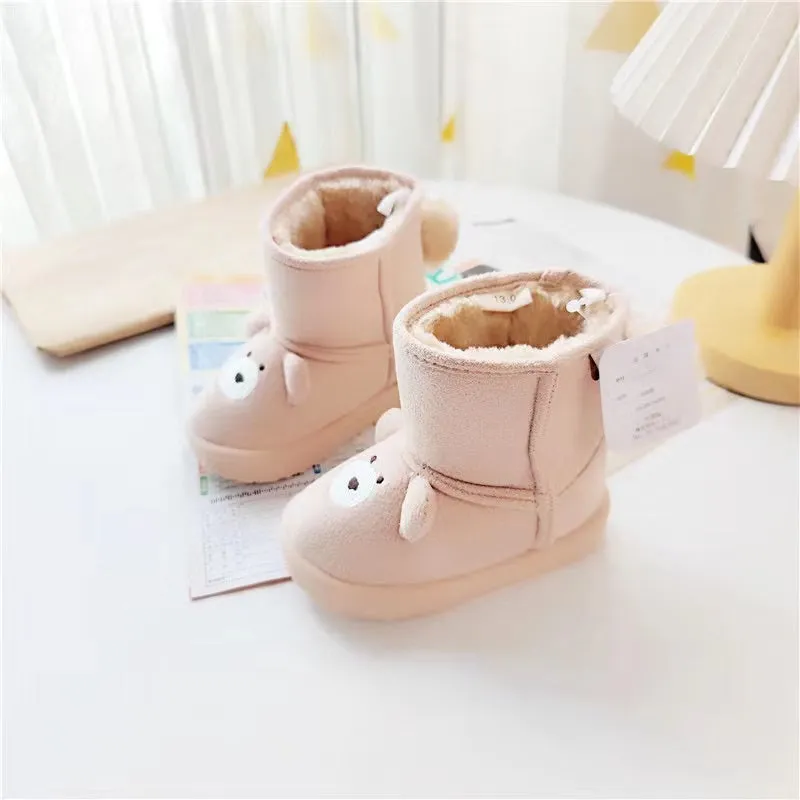 Pompom Tail Bear Plush Baby Snow Boots