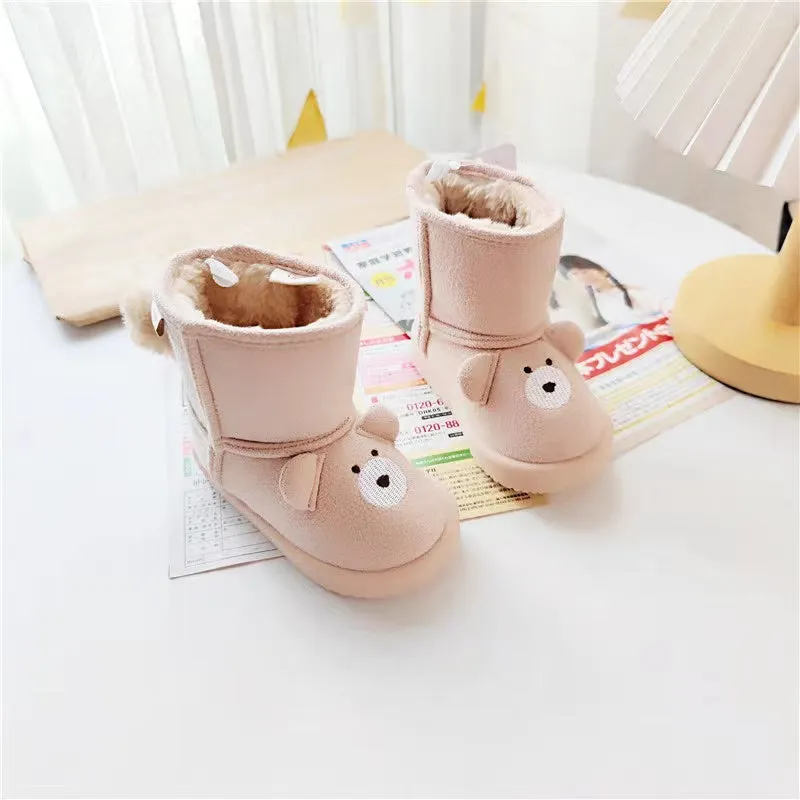 Pompom Tail Bear Plush Baby Snow Boots