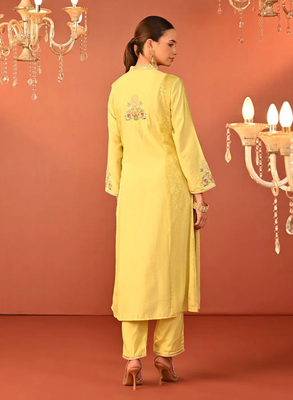 Sahira Lemon Embroidered Designer Kurta Set for Women