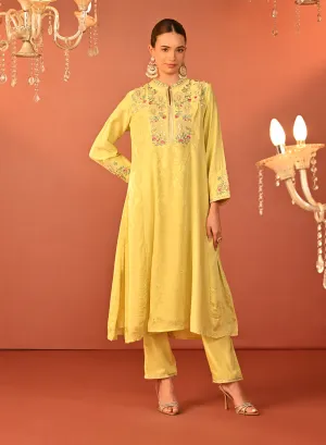 Sahira Lemon Embroidered Designer Kurta Set for Women