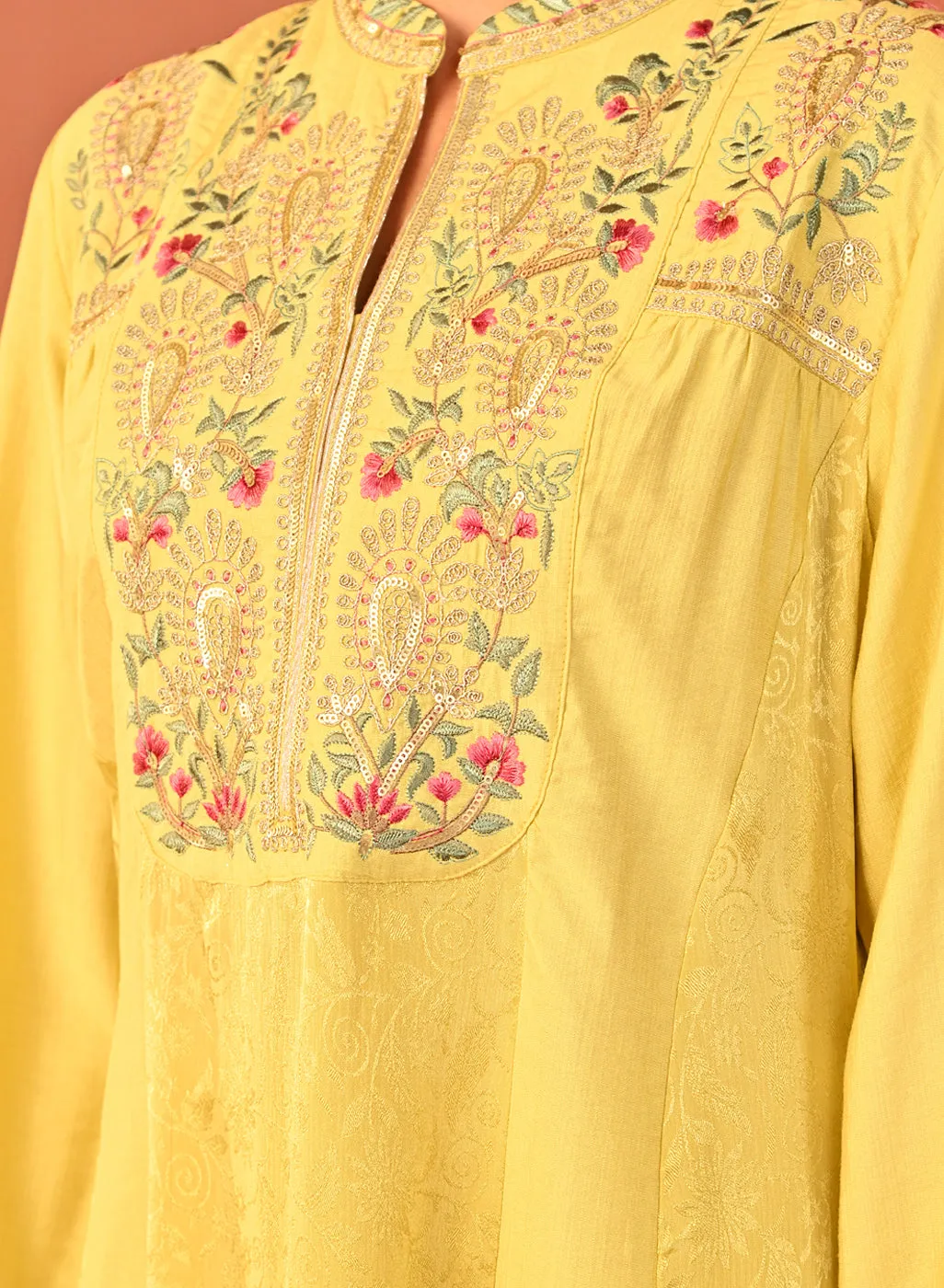 Sahira Lemon Embroidered Designer Kurta Set for Women