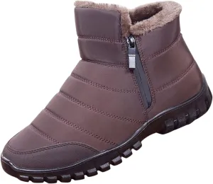Snow Shoes For Men Plush Lined Non-Slip Winter Walking Shoes For Men Slip On Hiking Boots Women aterproof