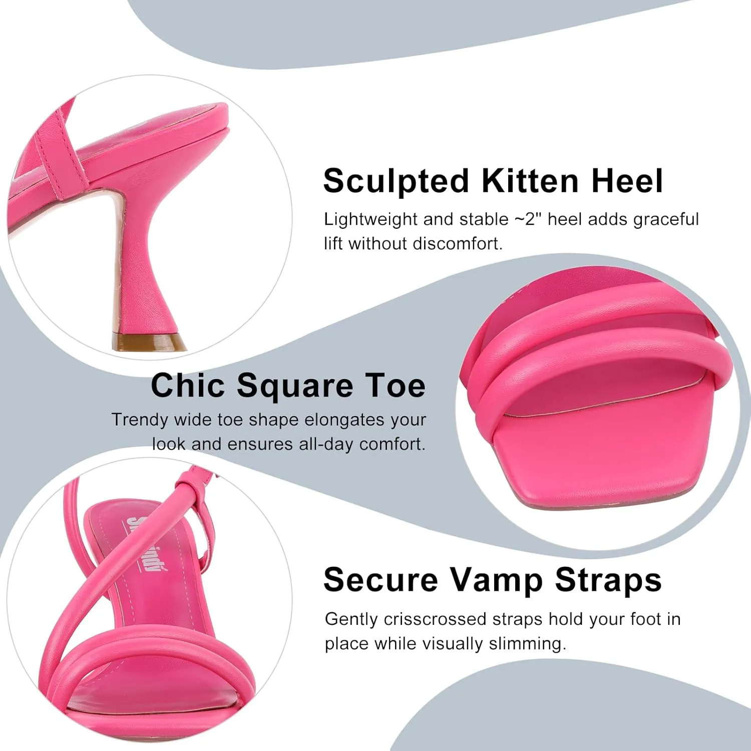 Strappy Heels for Women Chunky Heel Sexy Open Square Toe Heeled Sandals Comfortable Ankle Strap Summer Shoes for Woman Holiday Party Wedding Dress Pumps