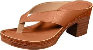 SuanlaTDS Women's Heeled Sandals 2025 Chunky Block Heel Flip Flops Dressy Comfortable Slip-on Slide Mules Open Toe Summer Outdoor Daily Wear Party Wedding Shoes Sexy High Heels Slides Sandal