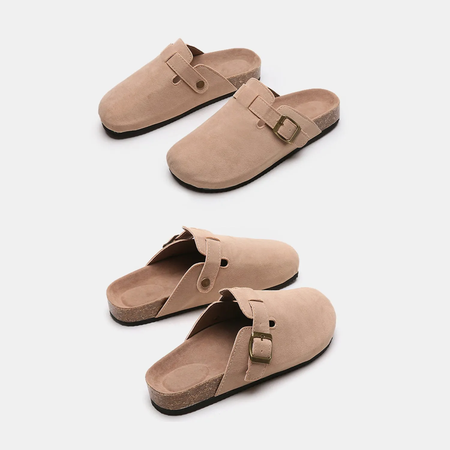 Suede Buckle Slide