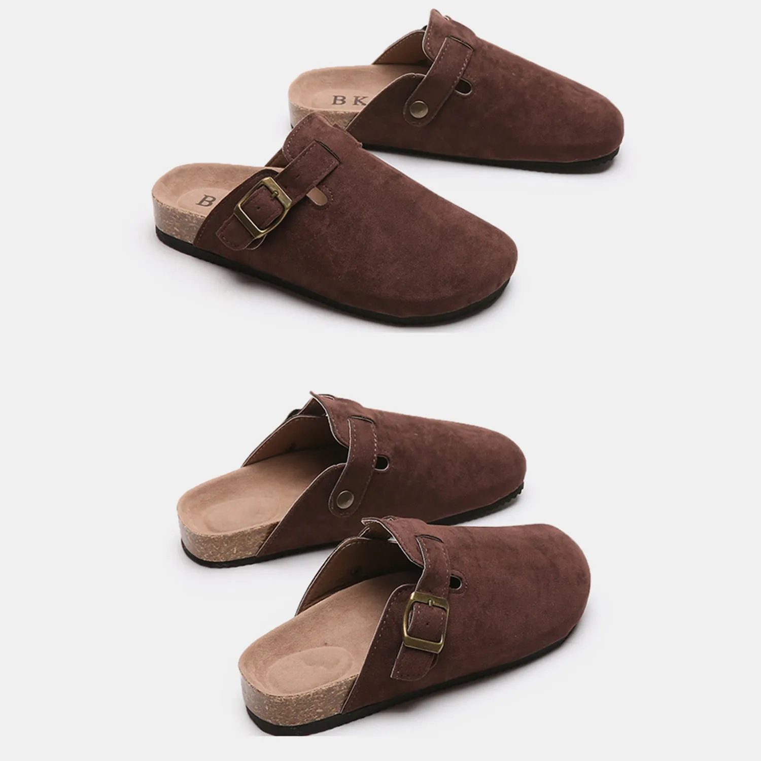 Suede Buckle Slide