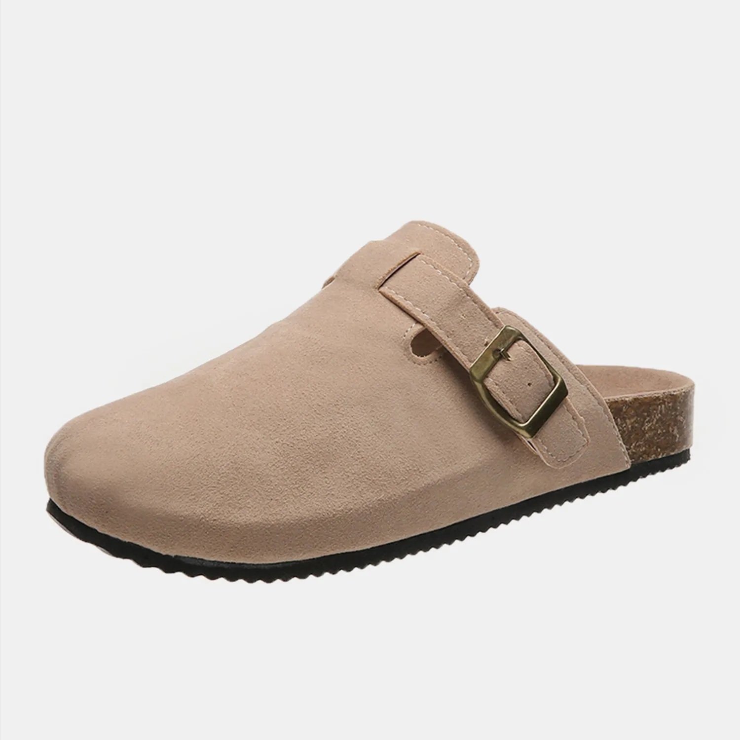 Suede Buckle Slide