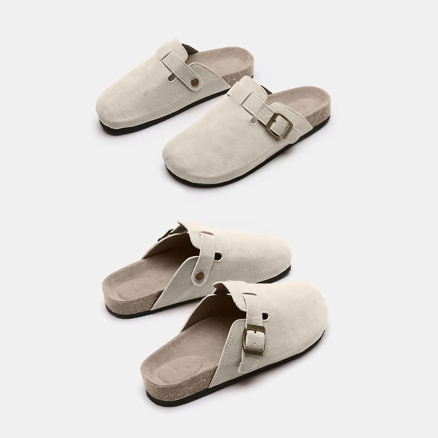Suede Buckle Slide