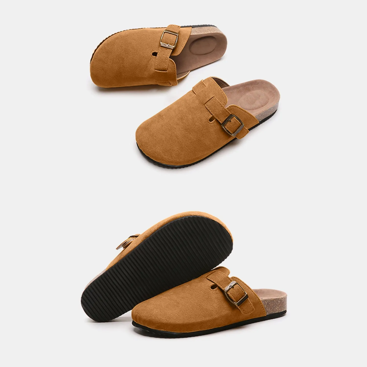 Suede Buckle Slide
