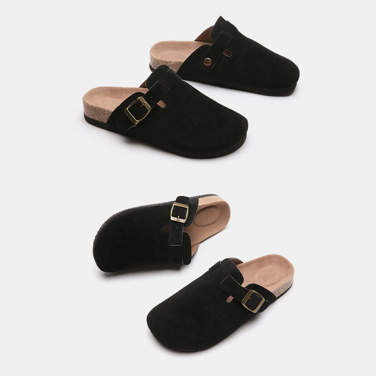 Suede Buckle Slide