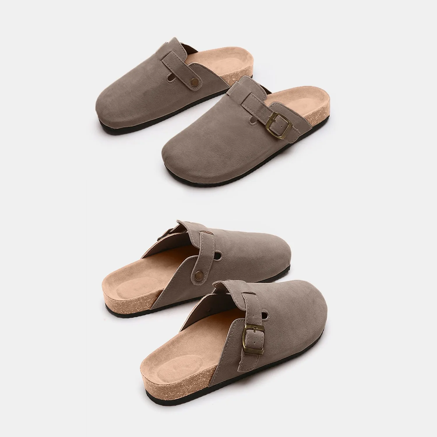 Suede Buckle Slide