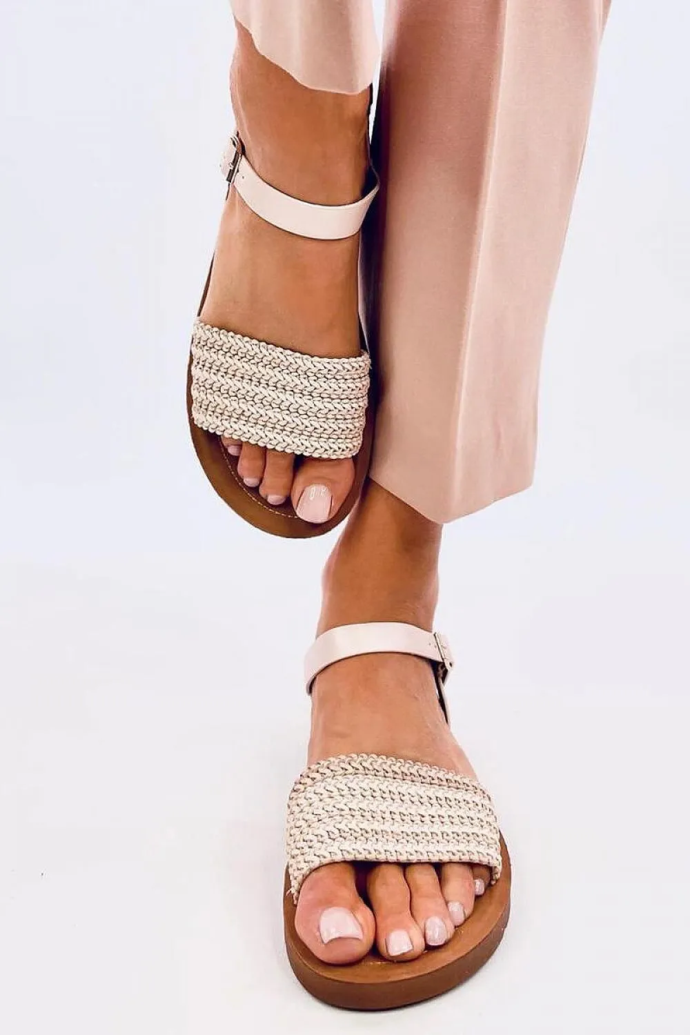 TEEK - Beige Woven Boho Sandals