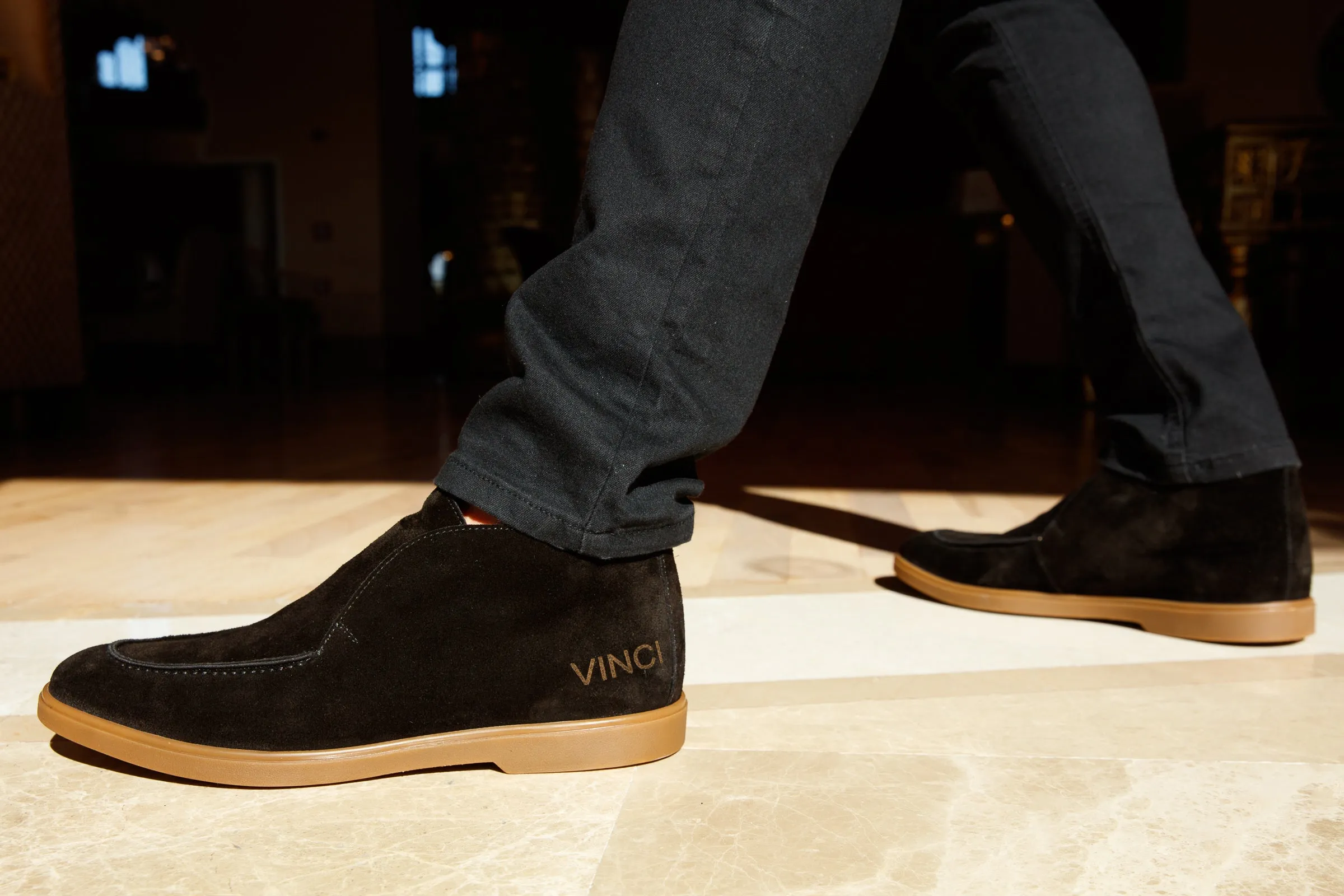 The Belek Black Open Walk Suede Leather Men Boot