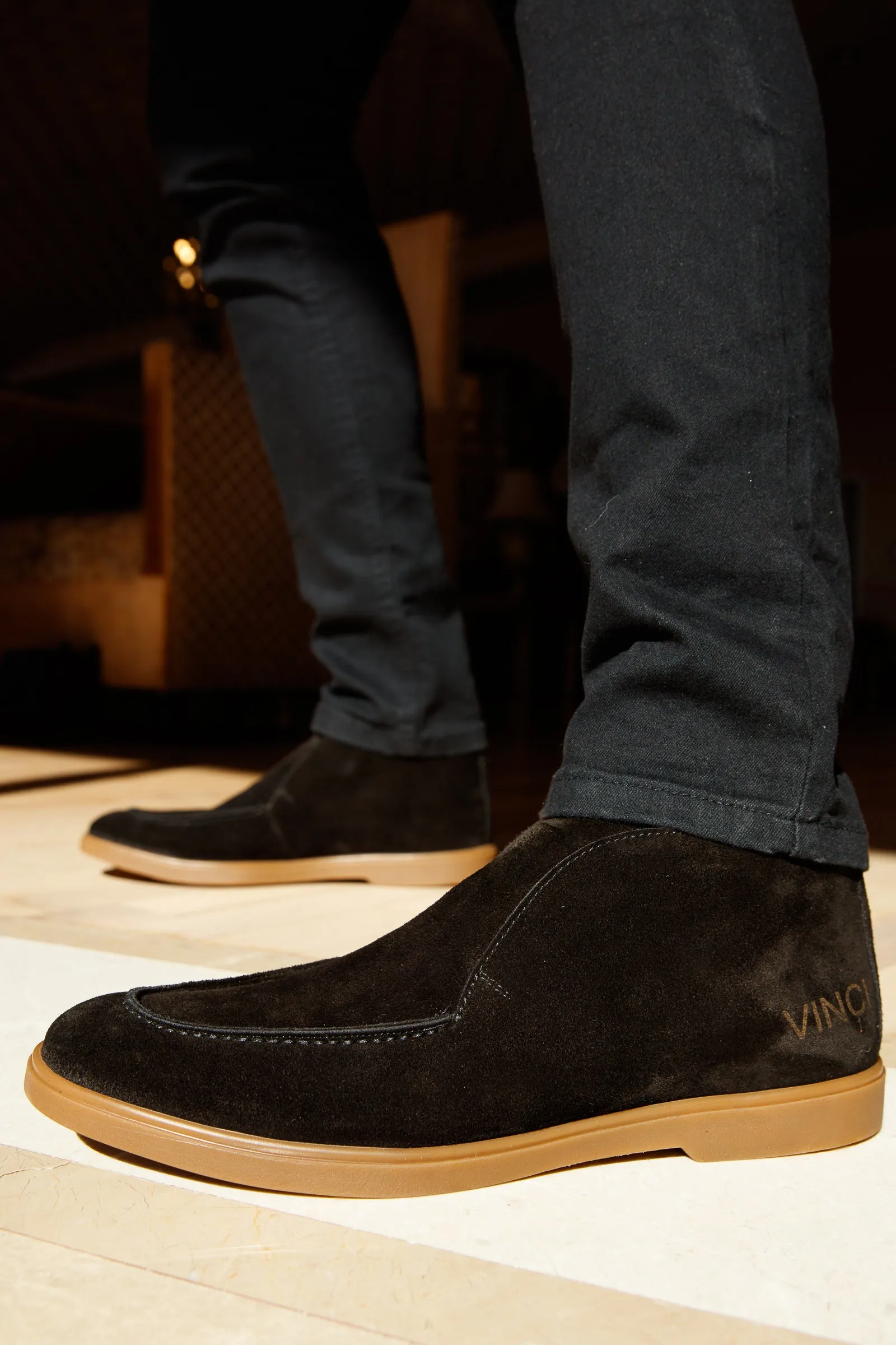 The Belek Black Open Walk Suede Leather Men Boot