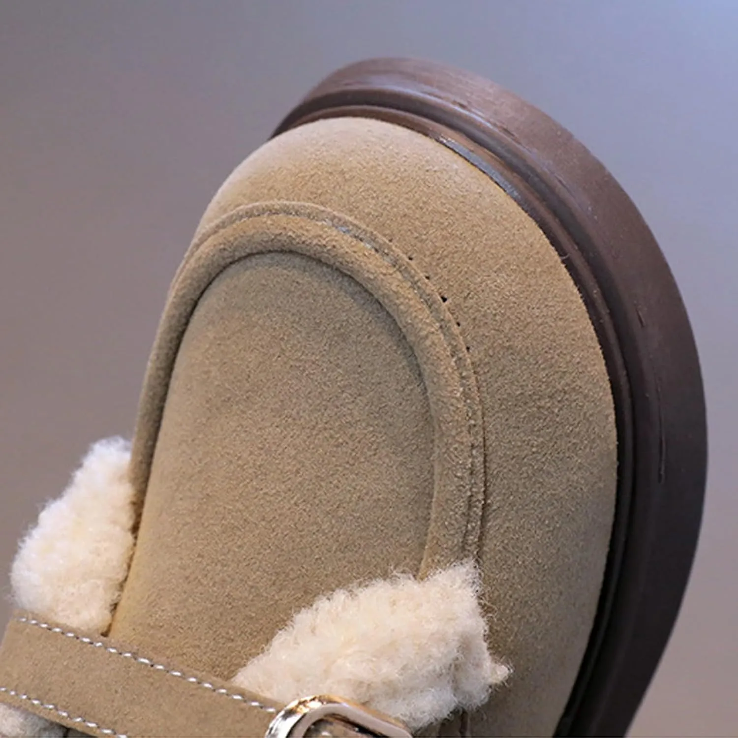 Toddler Kids Winter Snow Boots Slip On Cold Weather Sneakers Anti-Slip Fleece Ankle Boots Comfort Size 8 Shoes Toddler