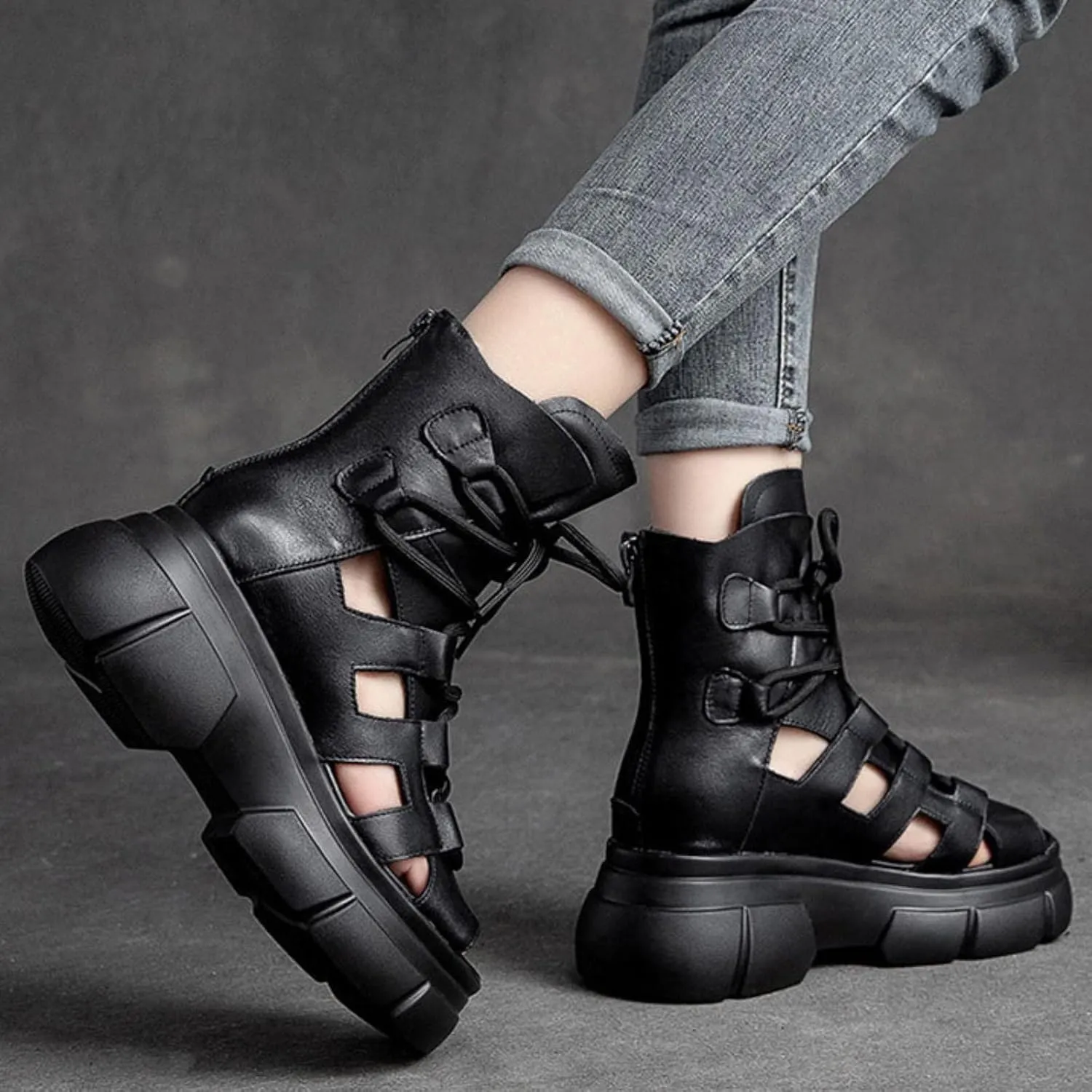 Wedge Sandal for Women Ankle Strap Flatform Arch Support Fish Mouth Toe Muffin Platform Shoes Waterproof Lightweight Comfort