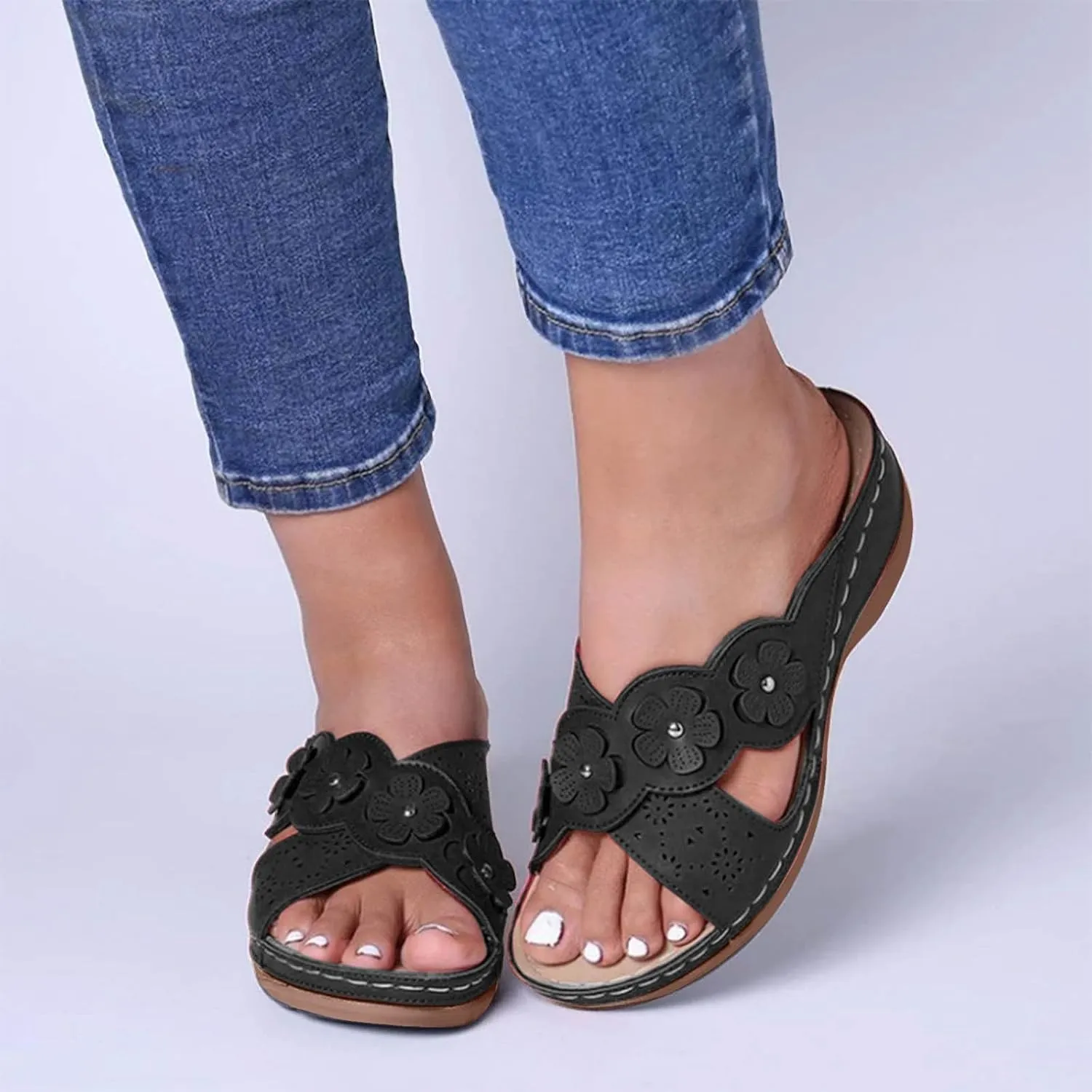 Wedges Shoes for Women Sandals with Arch Support Comfortable Sandals Women Flip Flops Dressy Summer Womens Slide Wedges