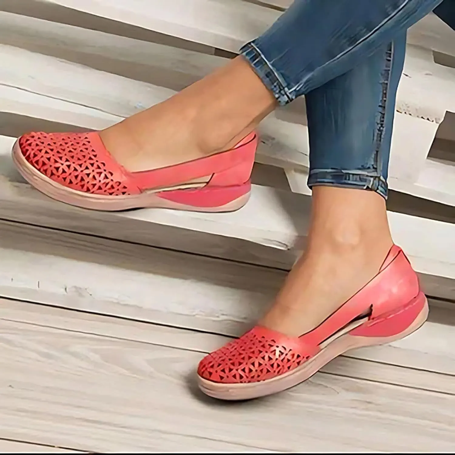 Women Shoes Fashionable And Comfortable Wedge Heeled Thick Soled Sandals Bare Boots Sandals Shoes Womens Flat 6