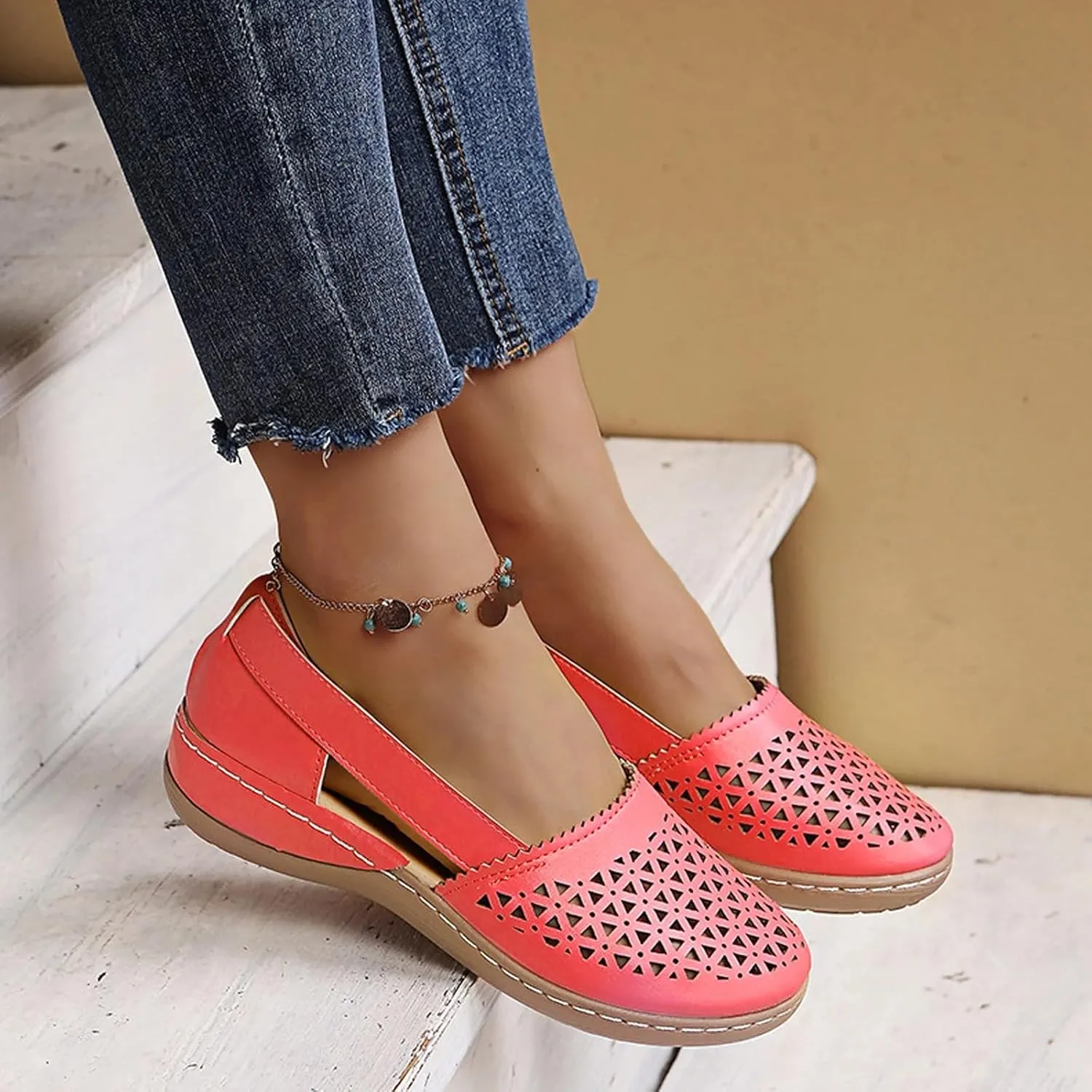 Women Shoes Fashionable And Comfortable Wedge Heeled Thick Soled Sandals Bare Boots Sandals Shoes Womens Flat 6