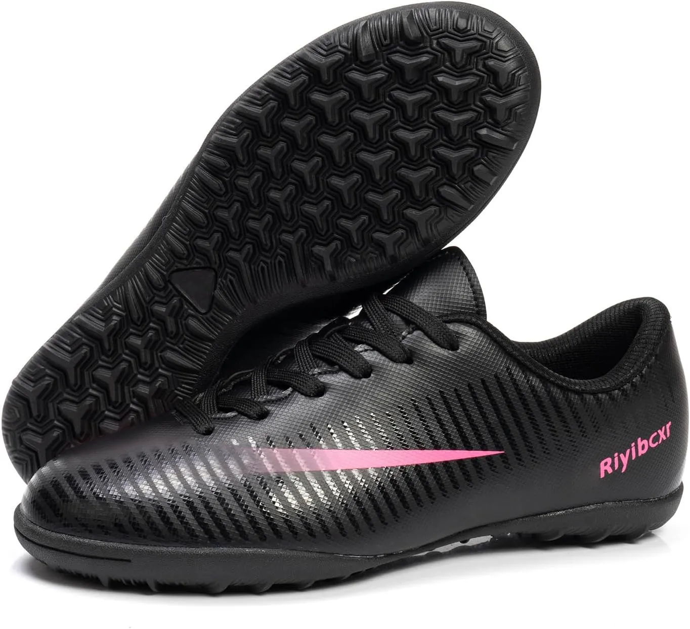 Women Soccer Cleats Lace-Up Turf Football Shoes Indoor Outdoor Low-Top Fustal Soccer Training