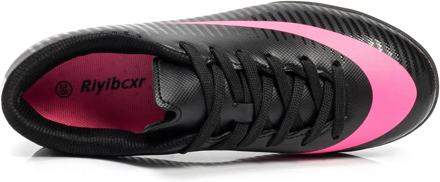Women Soccer Cleats Lace-Up Turf Football Shoes Indoor Outdoor Low-Top Fustal Soccer Training