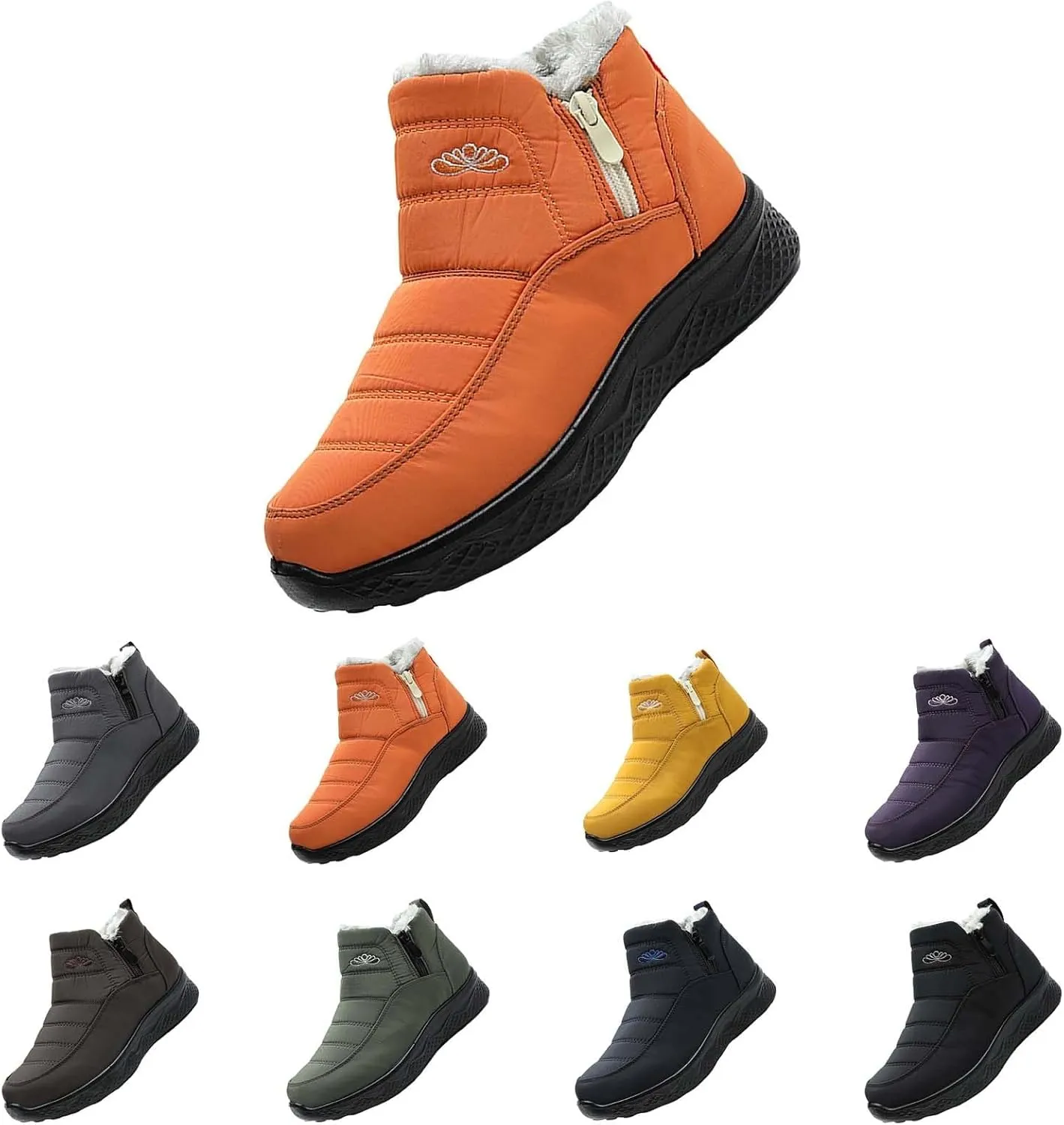 Womens Winter Snow Boots Women Ankle Booties Warm Fu Lined aterproof Insulated Slip On Outdoor Shoes