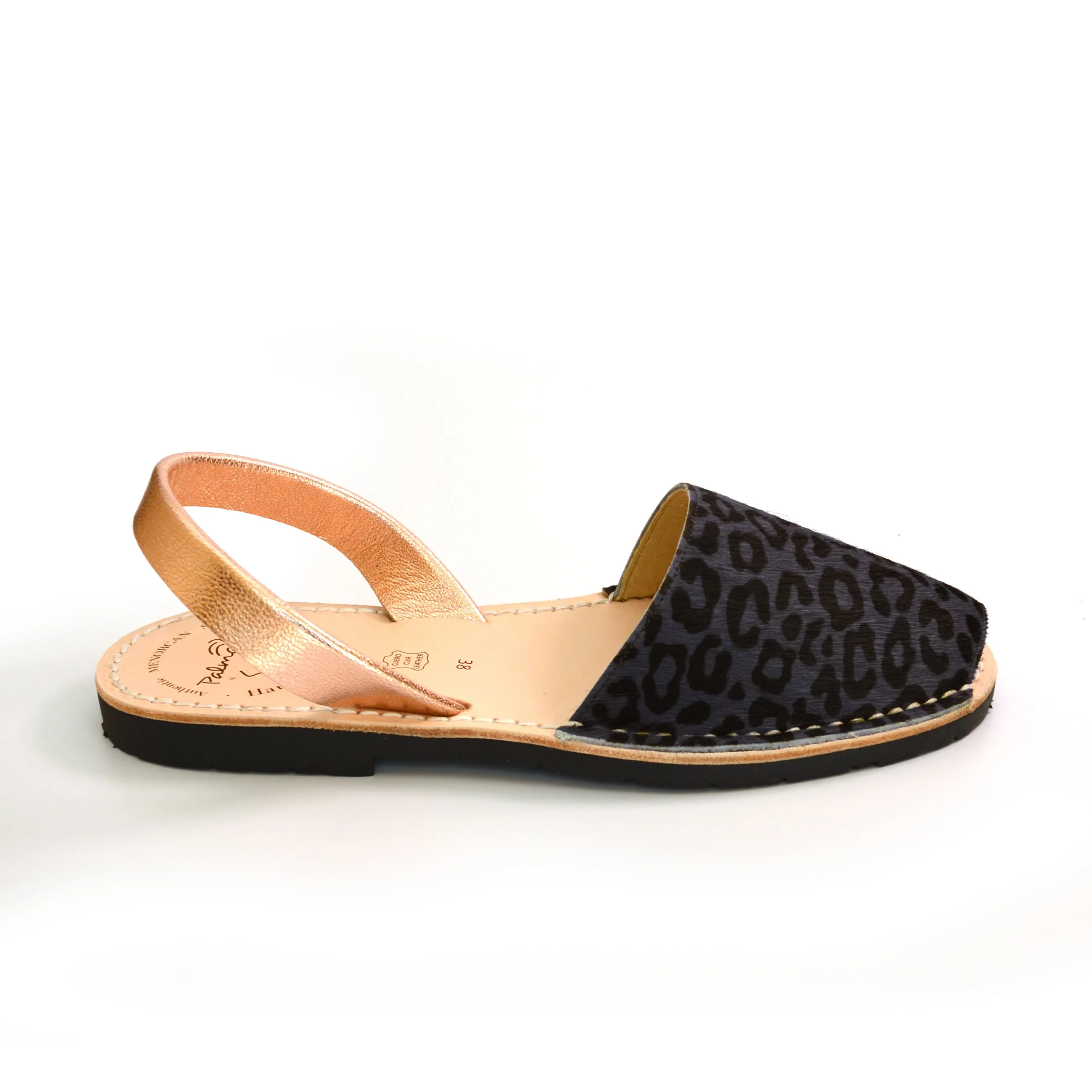 Zena Grey Leopard Avarcas