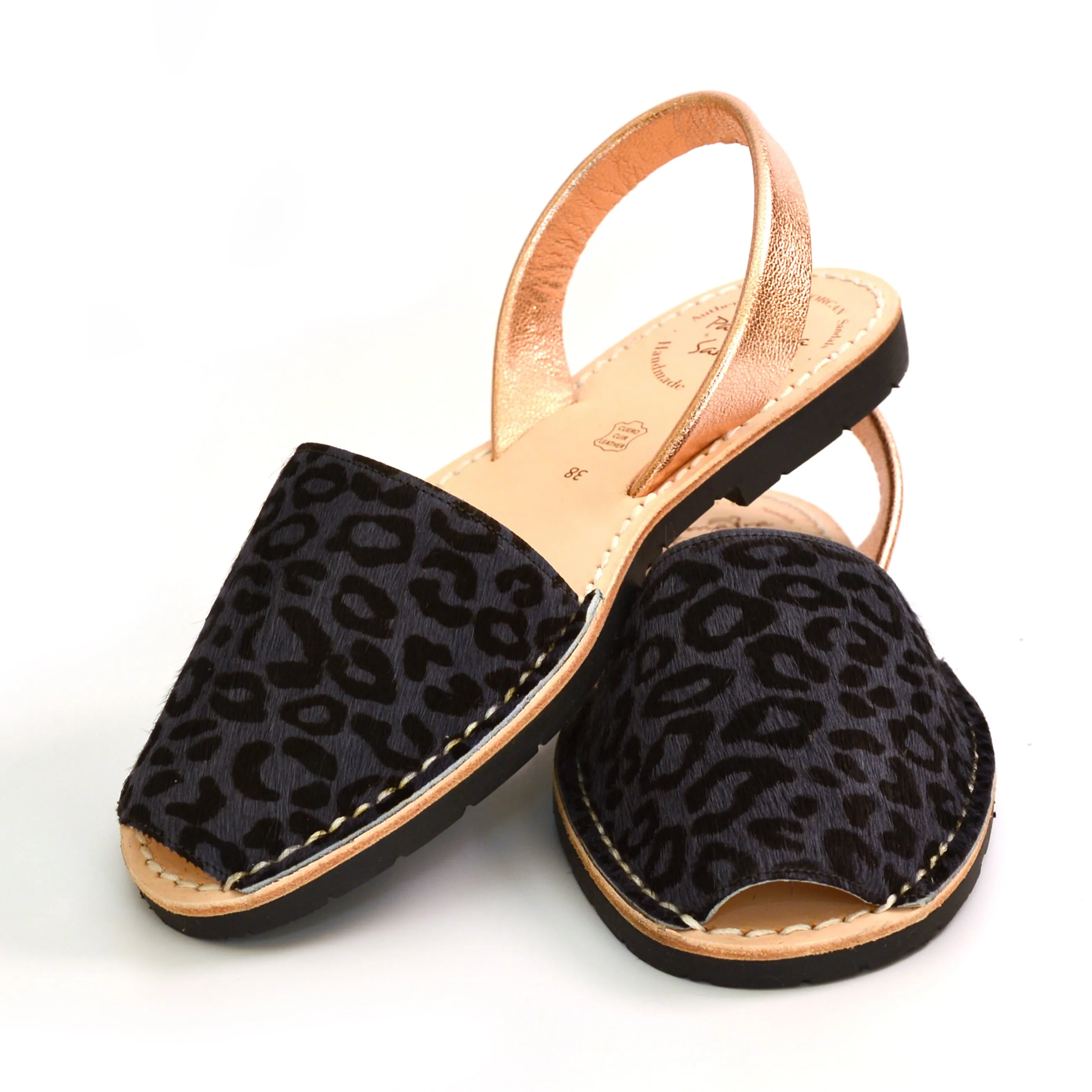 Zena Grey Leopard Avarcas